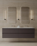 71" Wall-Mounted MDF Vanity with Solid Surface Countertop