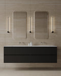71" Wall-Mounted MDF Vanity with Solid Surface Countertop