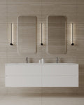 71" Wall-Mounted MDF Vanity with Solid Surface Countertop