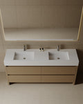 72" Freestanding Modern Melamine Vanity With Solid Surface Basin