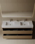 72" Freestanding Modern Melamine Vanity With Solid Surface Basin