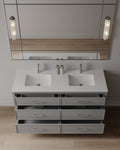 60" Freestanding Transitional Vanity with Quartz Countertop