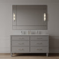 60" Freestanding Transitional Vanity with Quartz Countertop