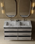 60" Freestanding Shaker Vanity with Porcelain Countertop
