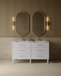 60" Freestanding Shaker Vanity with Porcelain Countertop