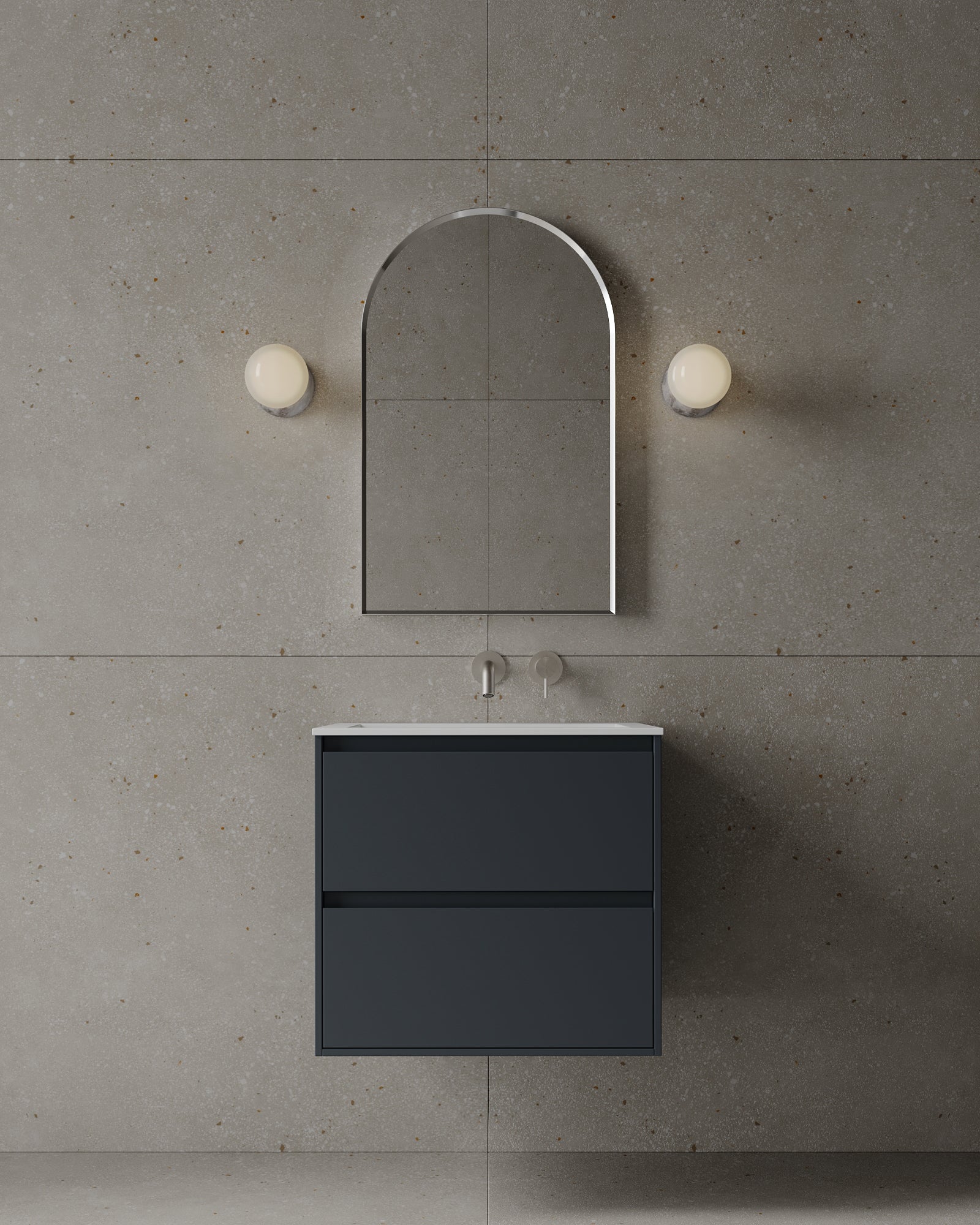 24" Wall-Mounted MDF Vanity with I-Stone Countertop