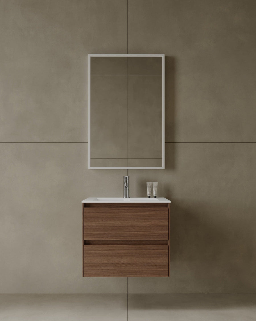 24" Wall Mounted Melamine Vanity With Acrylic Countertop