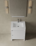 28" Freestanding Melamine Vanity With Solid Surface Basin