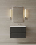 30" Wall-Mounted Wood Veneer Vanity With Solid Surface Basin