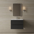30" Wall-Mounted Wood Veneer Vanity With Solid Surface Basin