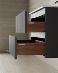 30" Wall-Mounted Wood Veneer Vanity With Solid Surface Basin