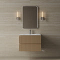 30" Wall-Mounted Wood Veneer Vanity With Solid Surface Basin