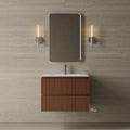 30" Wall-Mounted Wood Veneer Vanity With Solid Surface Basin