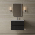30" Wall-Mounted Wood Veneer Vanity With Solid Surface Basin