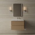 30" Wall-Mounted Wood Veneer Vanity With Solid Surface Basin