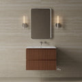 30" Wall-Mounted Wood Veneer Vanity With Solid Surface Basin
