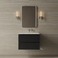 30" Wall-Mounted Wood Veneer Vanity With Solid Surface Basin