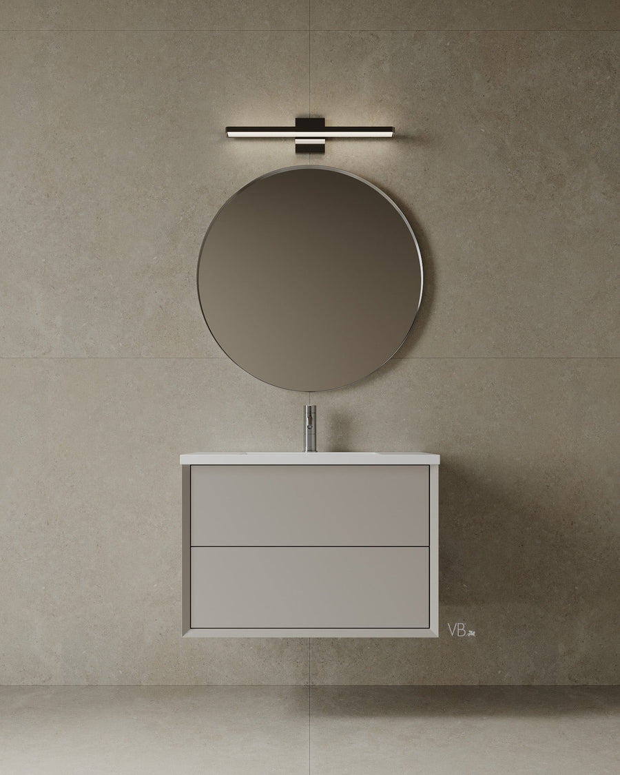 31" Wall-Mounted MDF Vanity With Solid Surface Countertop