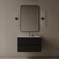 36" Wall-Mounted MDF Vanity with Solid Surface Countertop