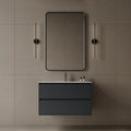 36" Wall-Mounted MDF Vanity with Solid Surface Countertop