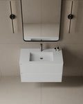36" Wall-Mounted MDF Vanity with Solid Surface Countertop