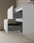 36" Wall-Mounted MDF Vanity with Solid Surface Countertop