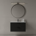 36" Wall-Mounted MDF Fluted Vanity With Acrylic Countertop