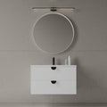 36" Wall-Mounted MDF Fluted Vanity With Acrylic Countertop