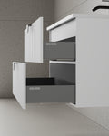 36" Wall-Mounted MDF Fluted Vanity With Acrylic Countertop