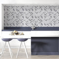 Arctic Mist herringbone marble mosaic as elegant kitchen backsplash in Milton GTA renovation