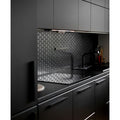 12x12 Midnight Hexagon Porcelain Mosaic Tile sheet with deep charcoal satin finish – TF Renovations Mississauga