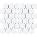 12x12 Snowfall Hexagon Satin Porcelain Mosaic sheets ready for fast GTA delivery from TF Renovations warehouse