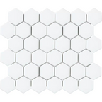 12x12 Snowfall Hexagon Satin Porcelain Mosaic sheets ready for fast GTA delivery from TF Renovations warehouse