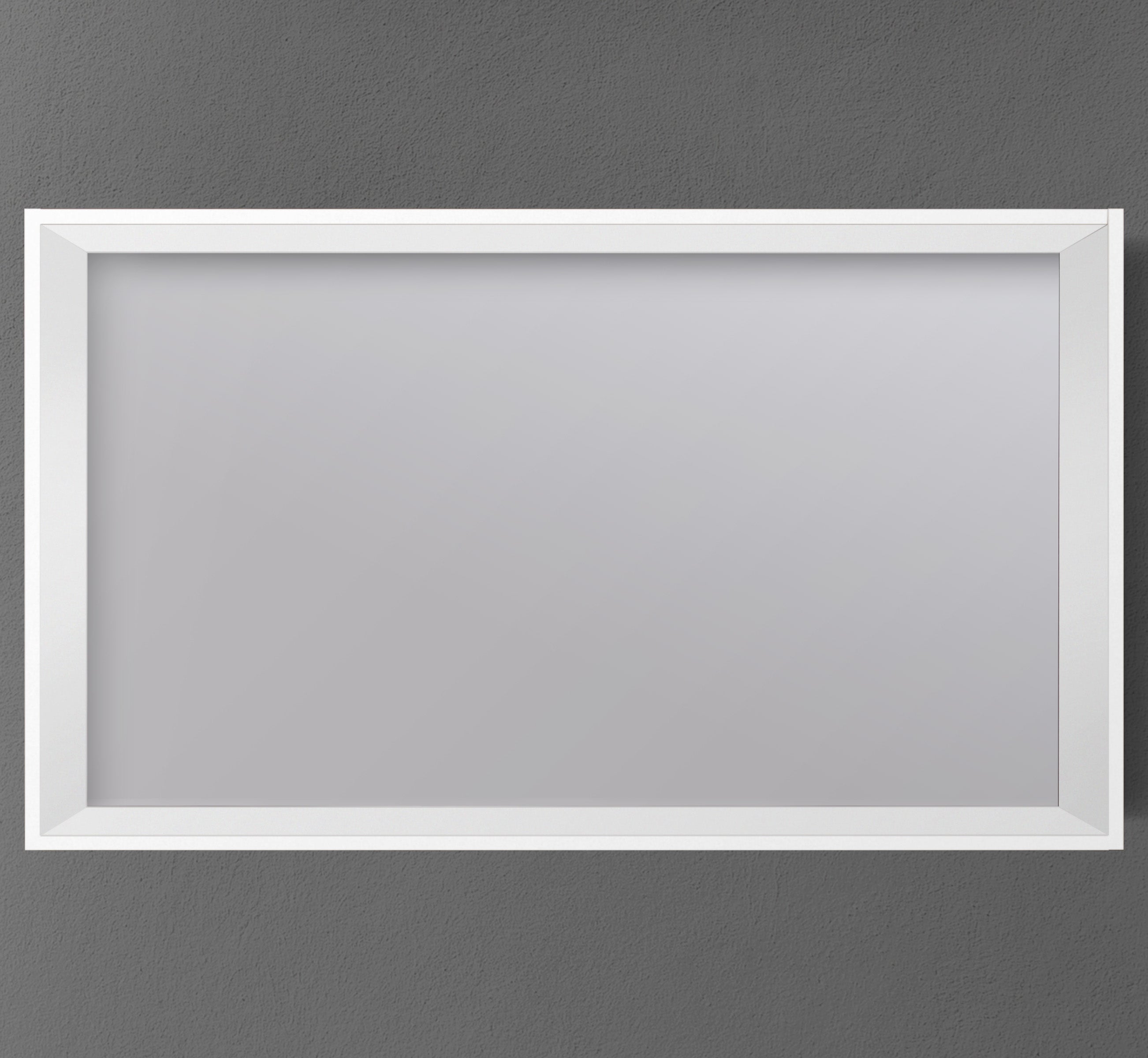 47" Framed Mirror with Shelf in Matte Black or White