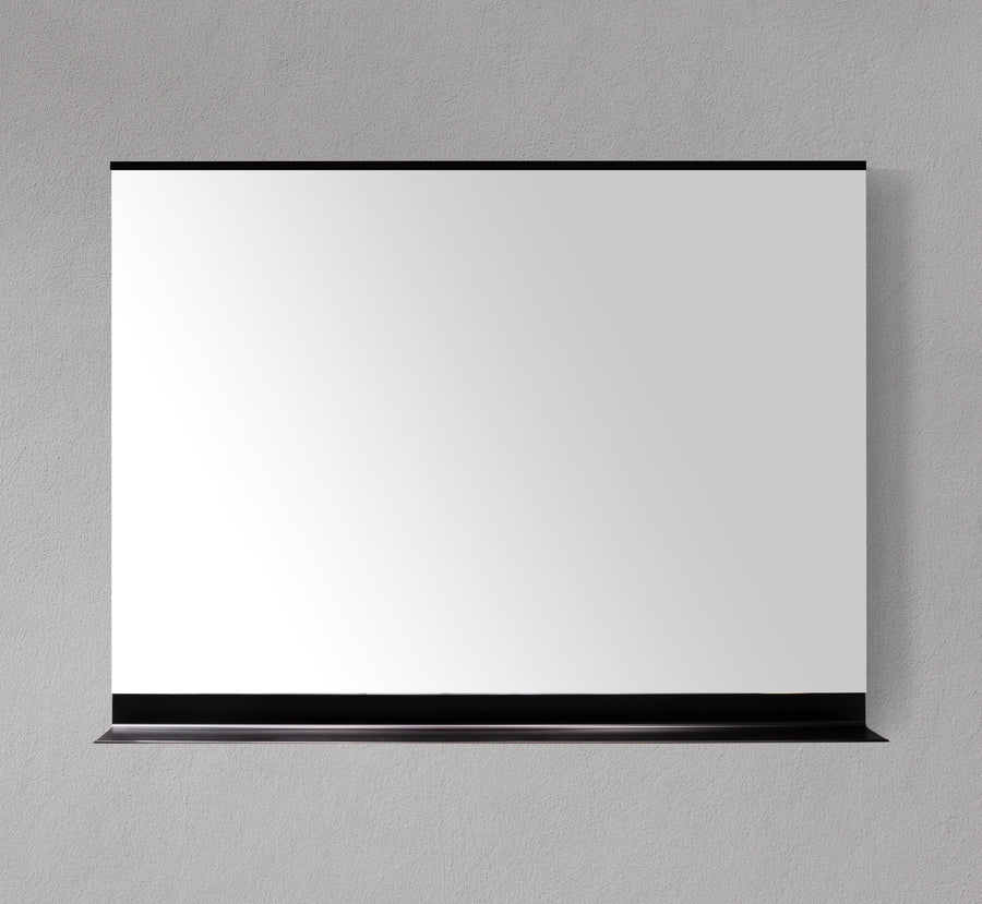 47" Metal Matte Frame Mirror with Shelf