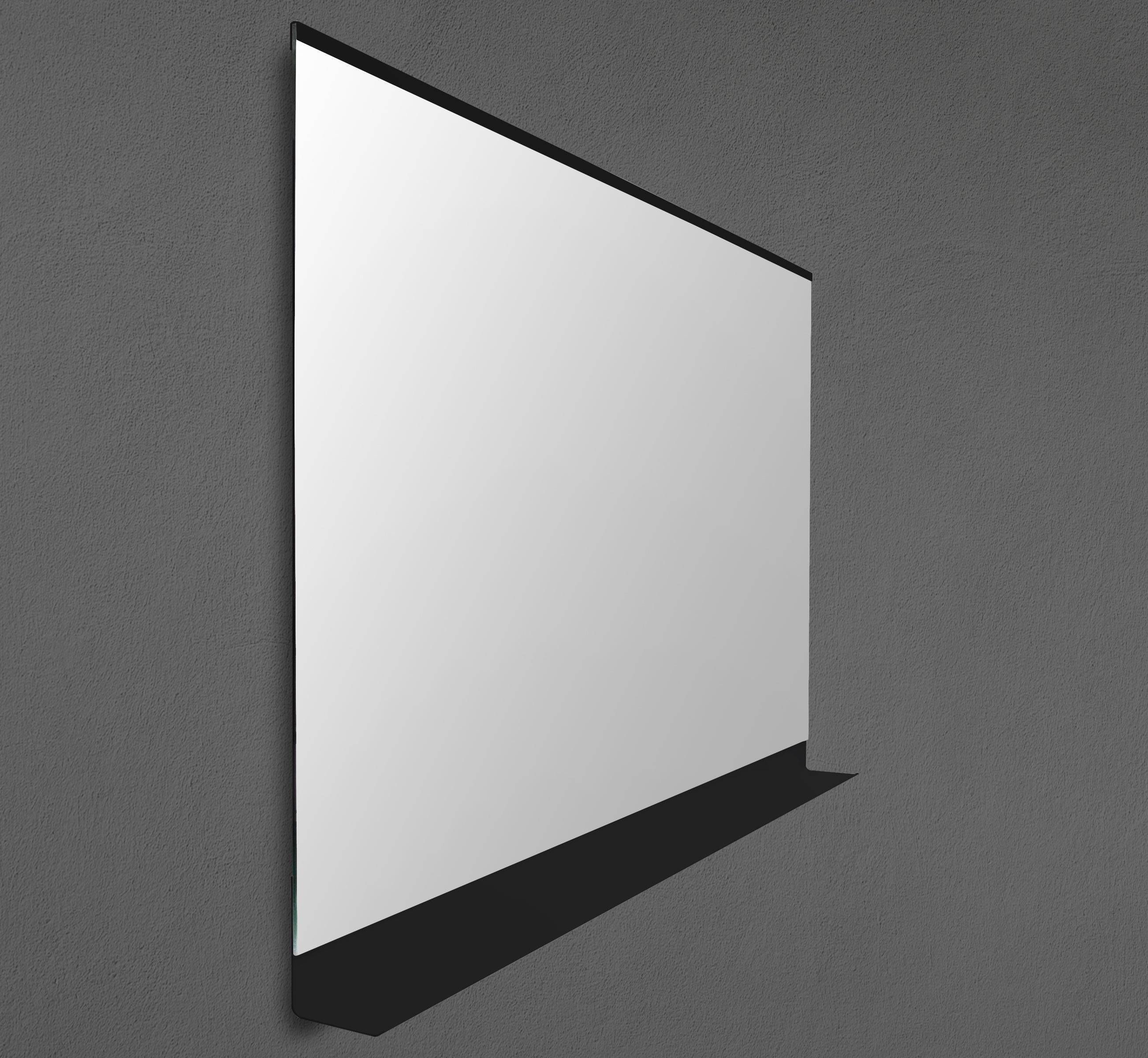 59" Metal Matte Frame Mirror with Shelf