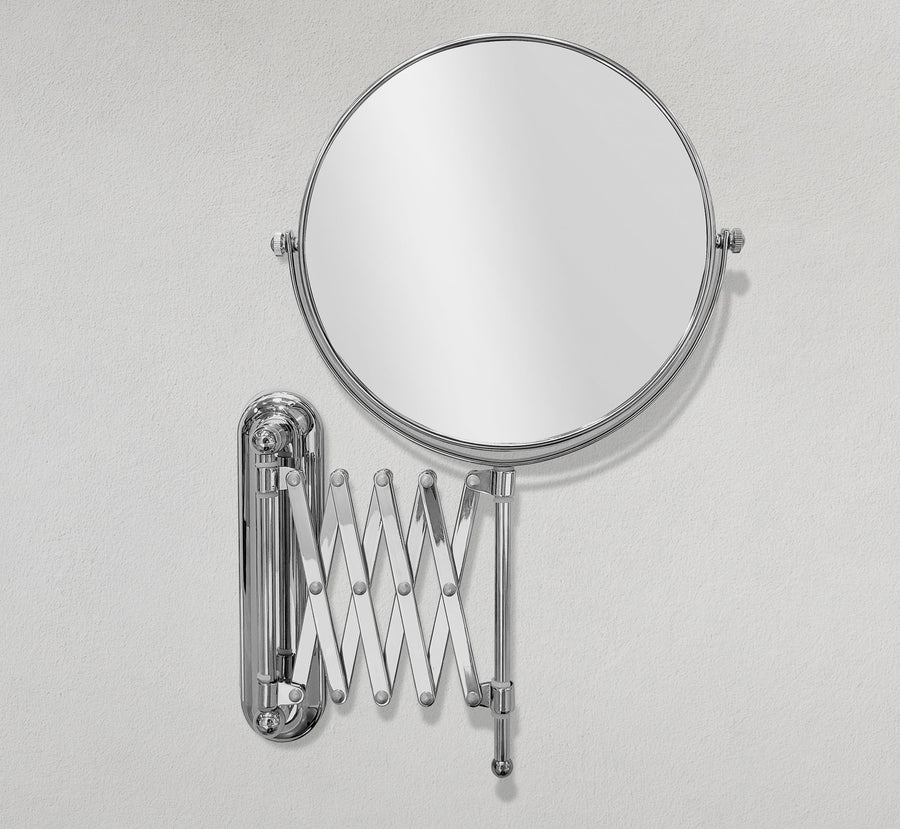 8" Circle Revolving Wall Mounted Vanity Makeup Mirror with 1x and 3x Magnification in Chrome