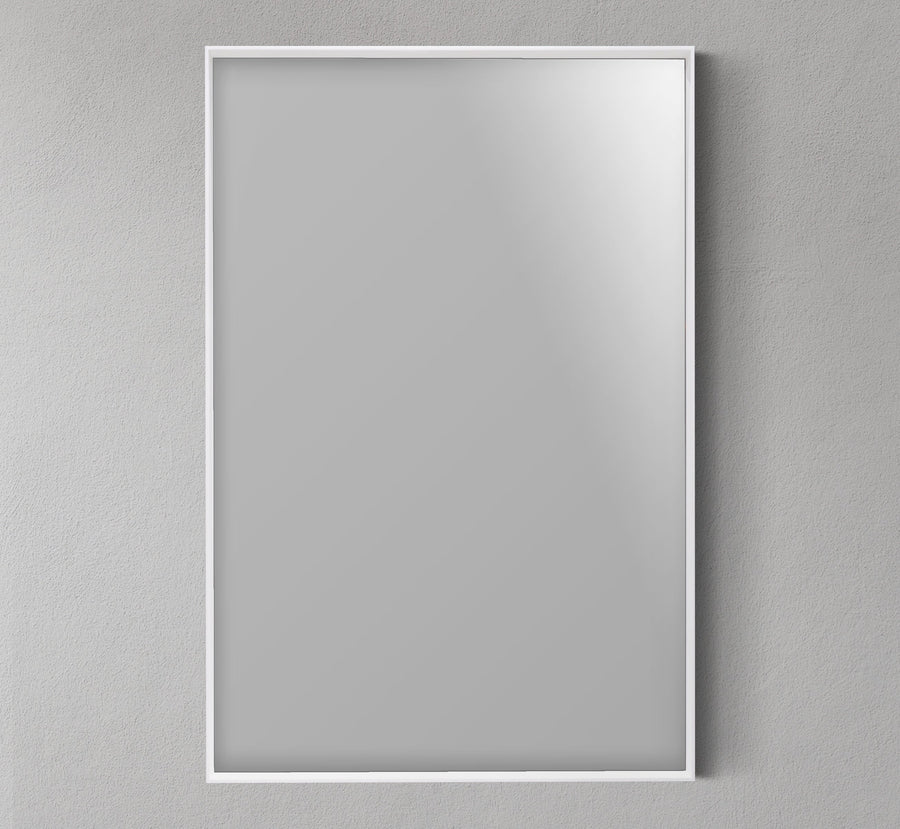 24" Matte White Frame Mirror