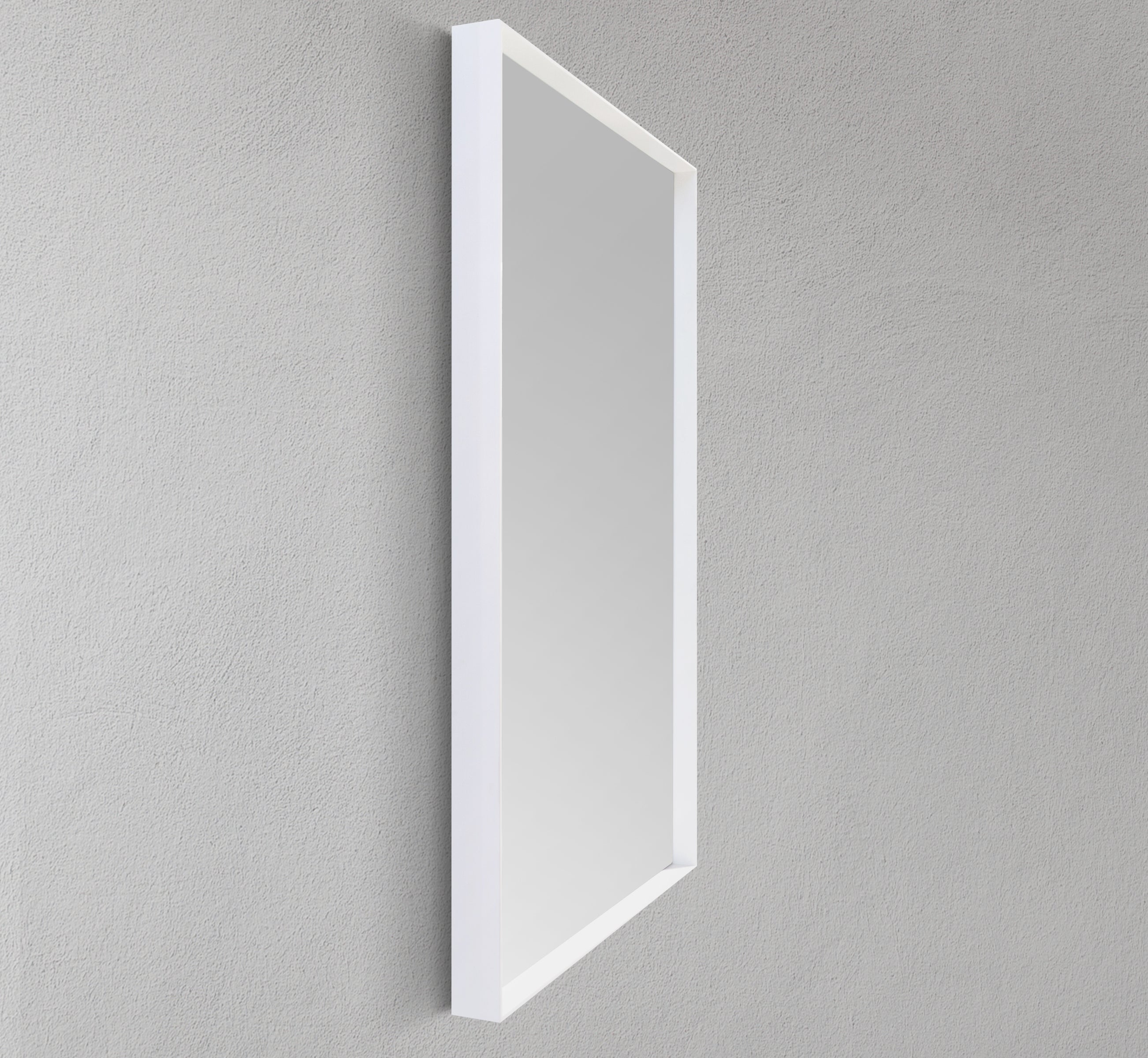 24" Matte White Frame Mirror
