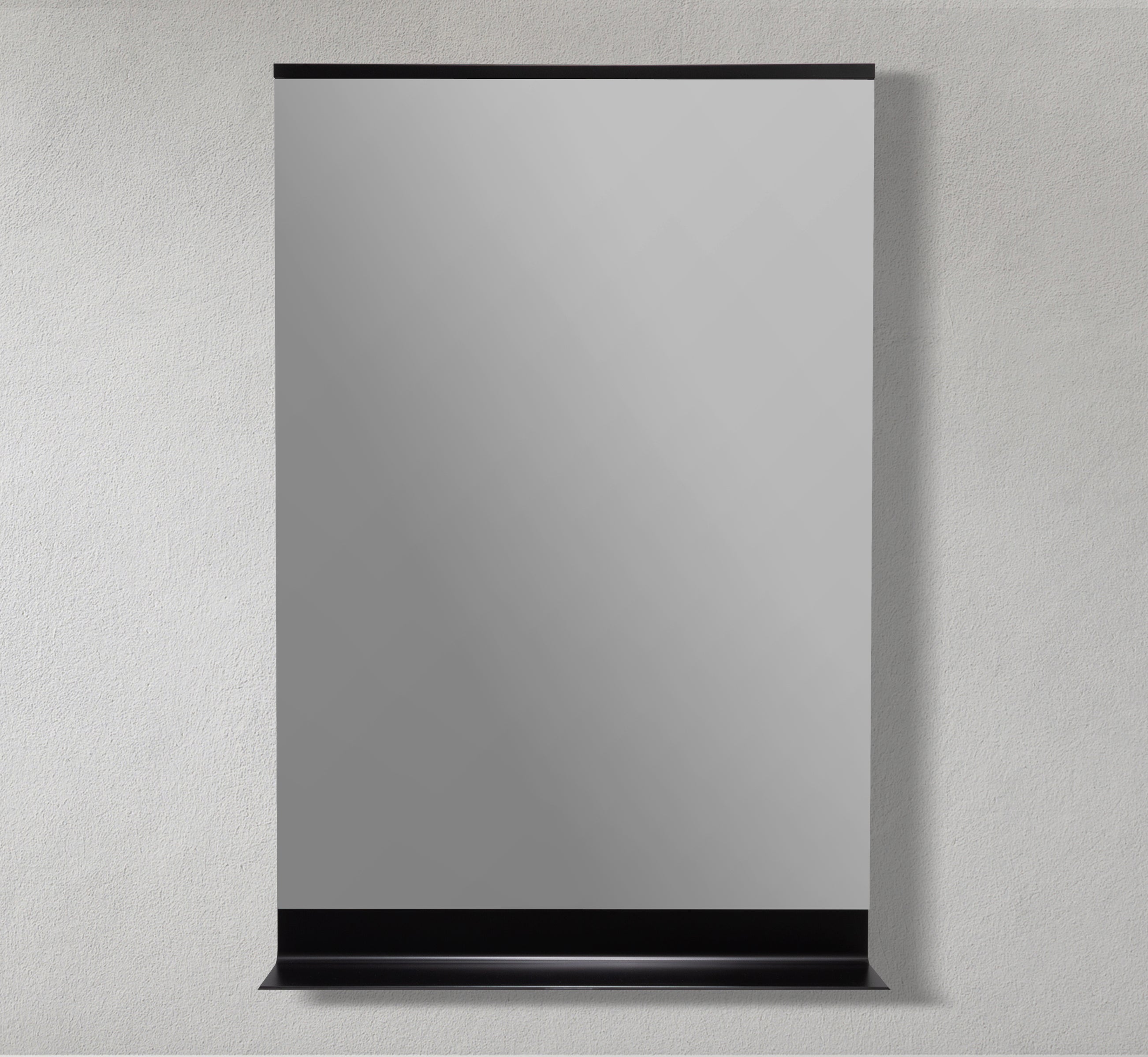 24" Metal Matte Frame Mirror with Shelf