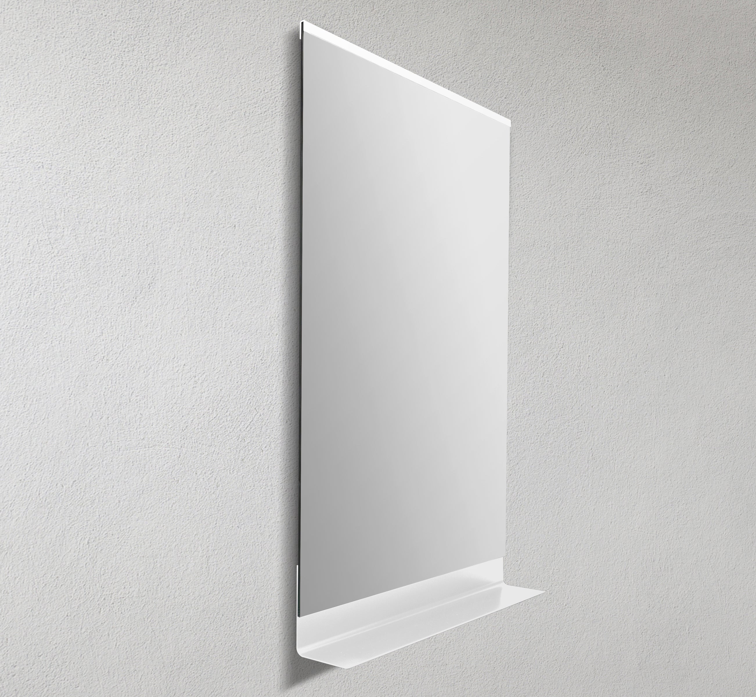 24" Metal Matte Frame Mirror with Shelf