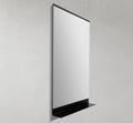 24" Metal Matte Frame Mirror with Shelf