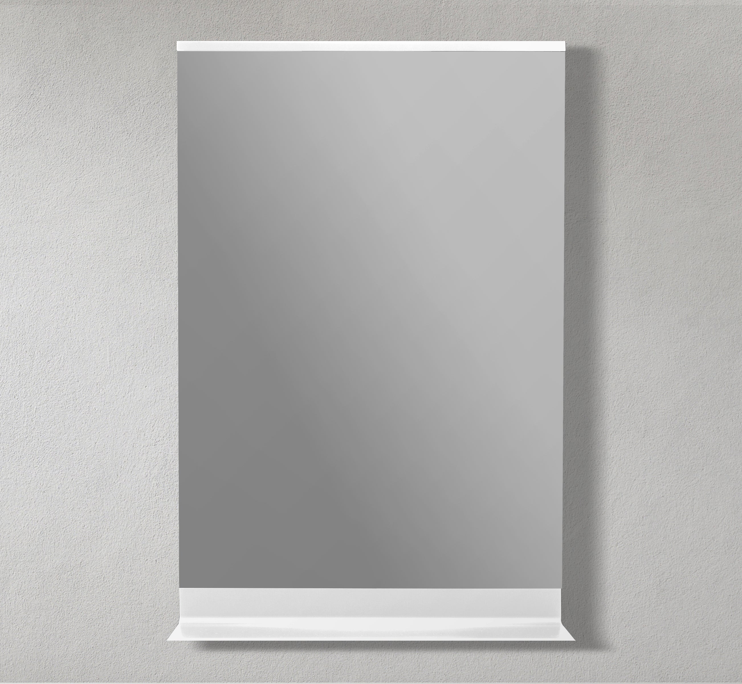 24" Metal Matte Frame Mirror with Shelf