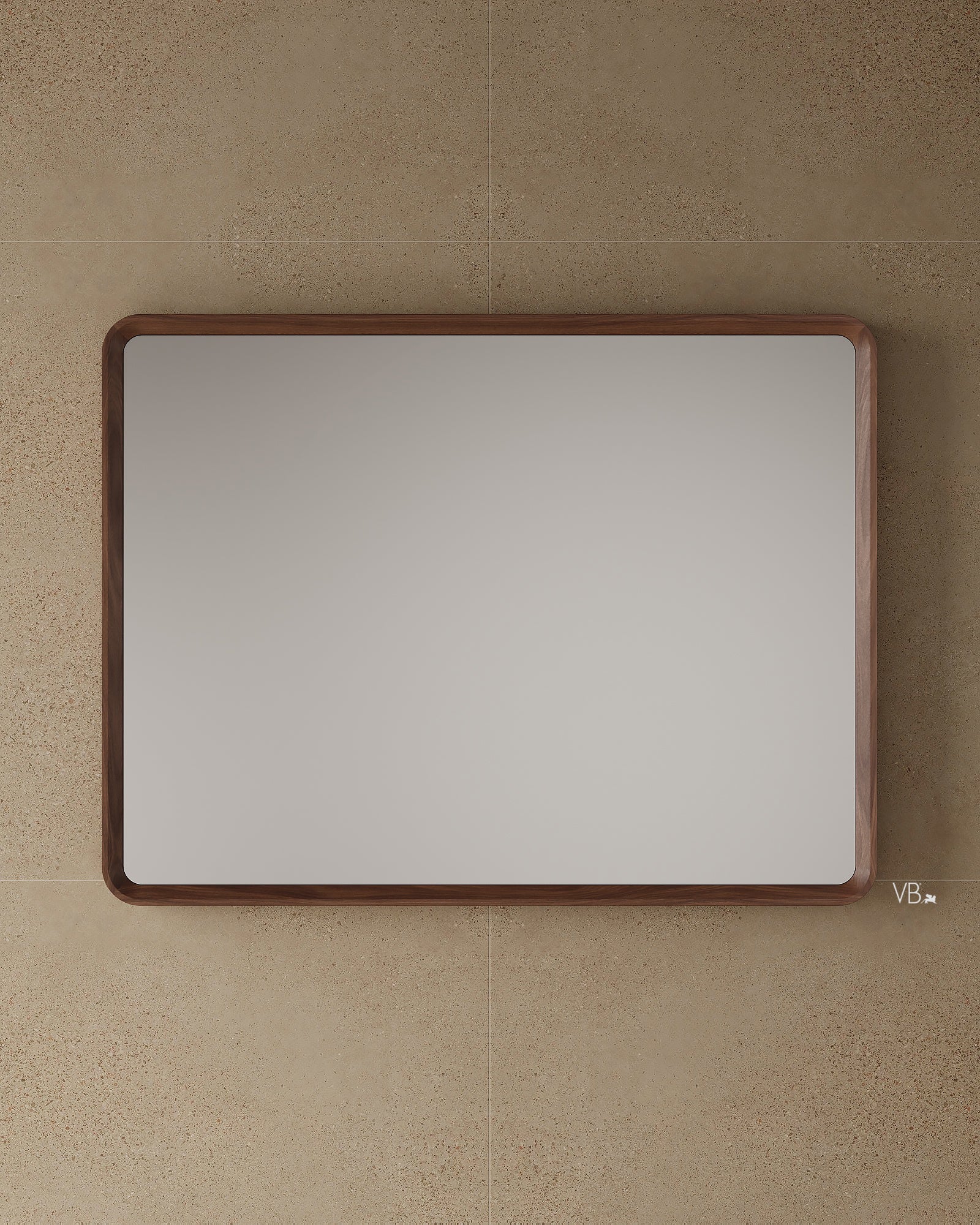 47" Framed Wood Veneer Mirror