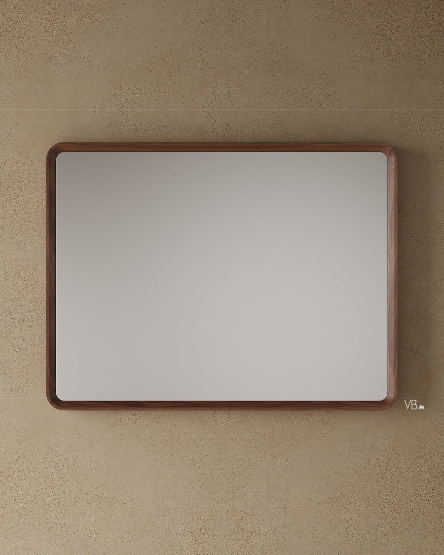 47" Framed Wood Veneer Mirror