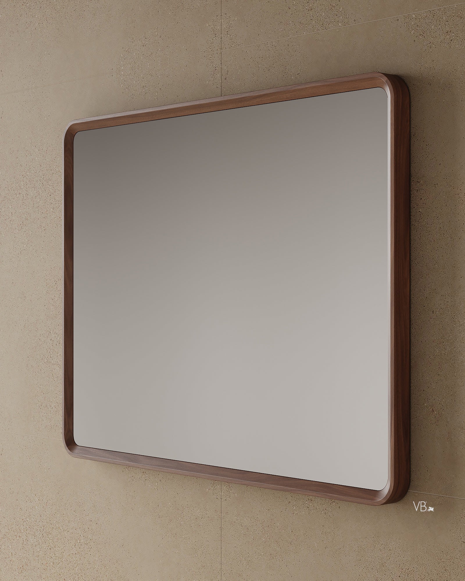 47" Framed Wood Veneer Mirror