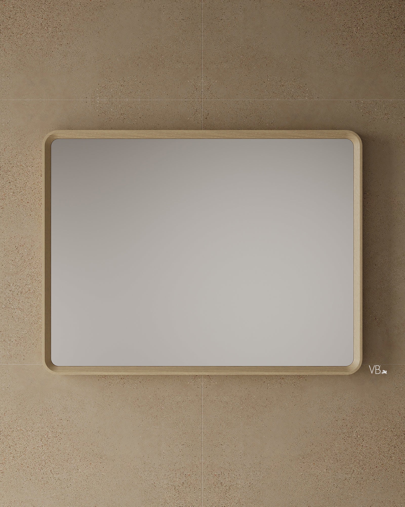 47" Framed Wood Veneer Mirror
