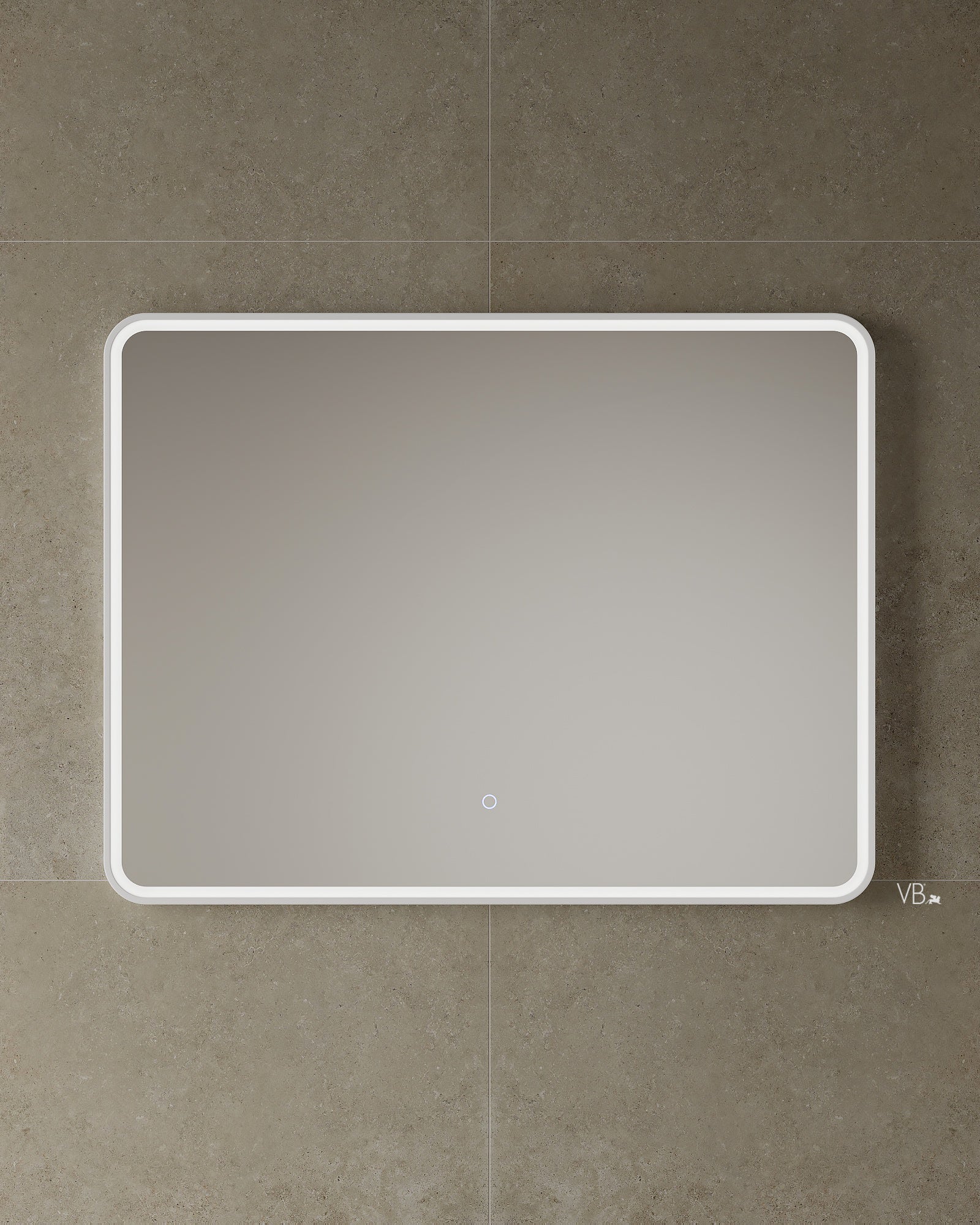 47" LED Framed Istone Rounded Edge Mirror
