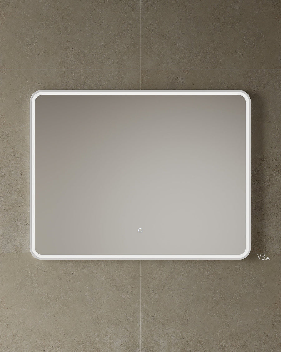 47" LED Framed Istone Rounded Edge Mirror