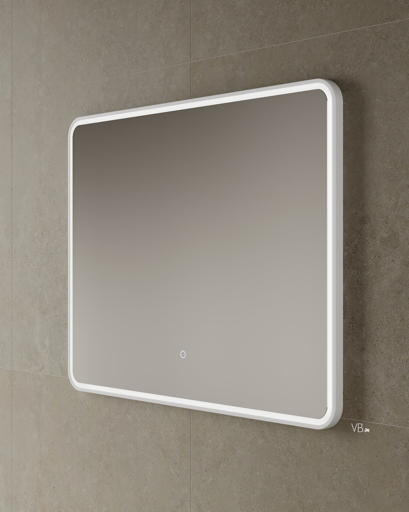 47" LED Framed Istone Rounded Edge Mirror